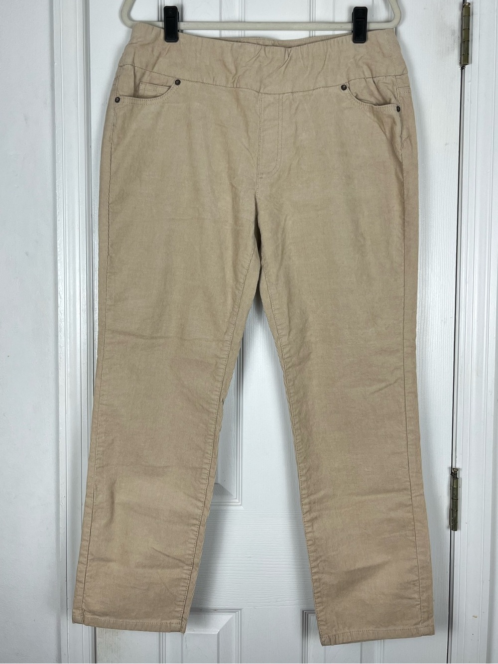 Coldwater Creek Pull On Corduroy Pants Tan High Rise Women’s 12P Stretch